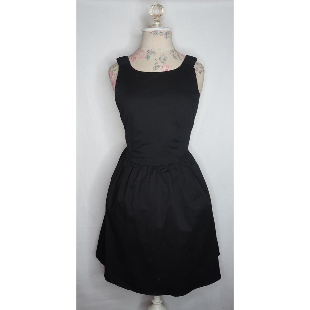 Grey Lab Scrunchie Open Back Mini Dress Black Women's XS Fit Flare Party EUC
